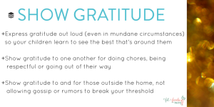 Show gratitude buffer values families
