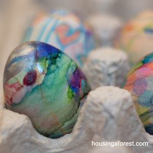 Dying Easter Eggs Drying housing a forest