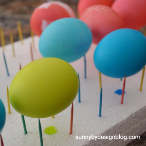 Dying Easter Eggs Drying sunny by design blog