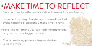 Family Values Make time to reflect value description