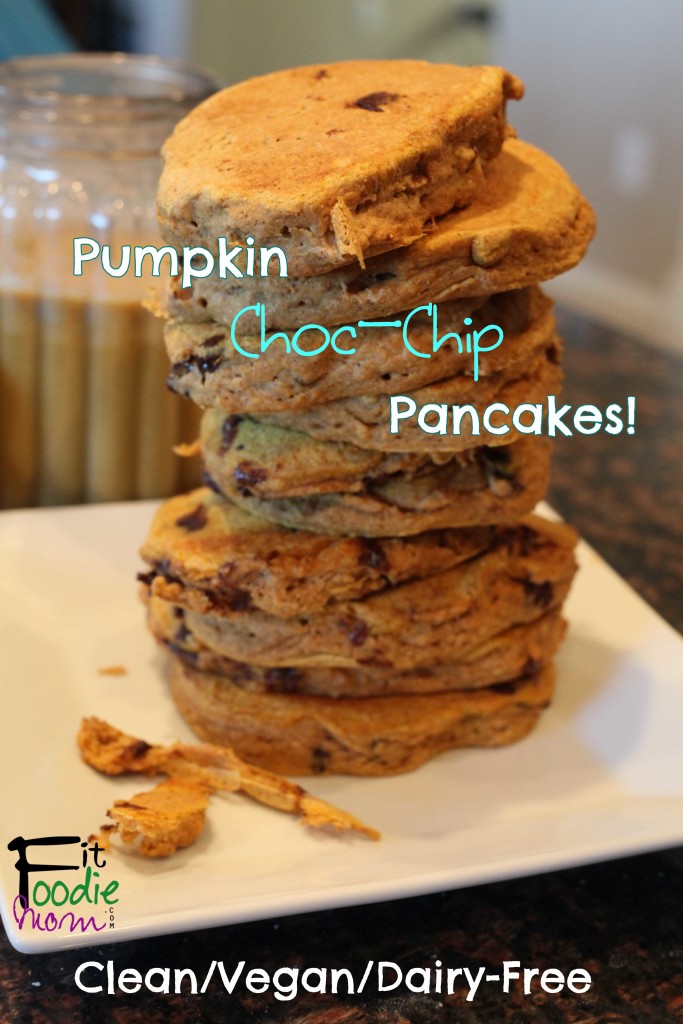 Pumpkin Chocolate Chip Pancakes: Clean/Vegan/Dairy-Free