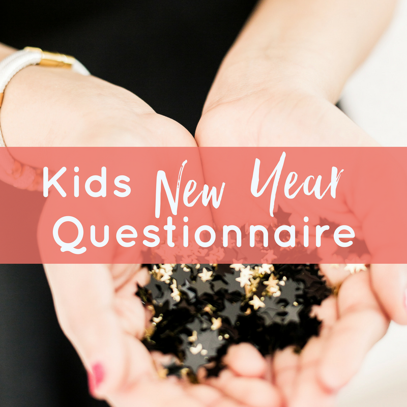 New Year’s “All About Me” Children’s Questionnaire